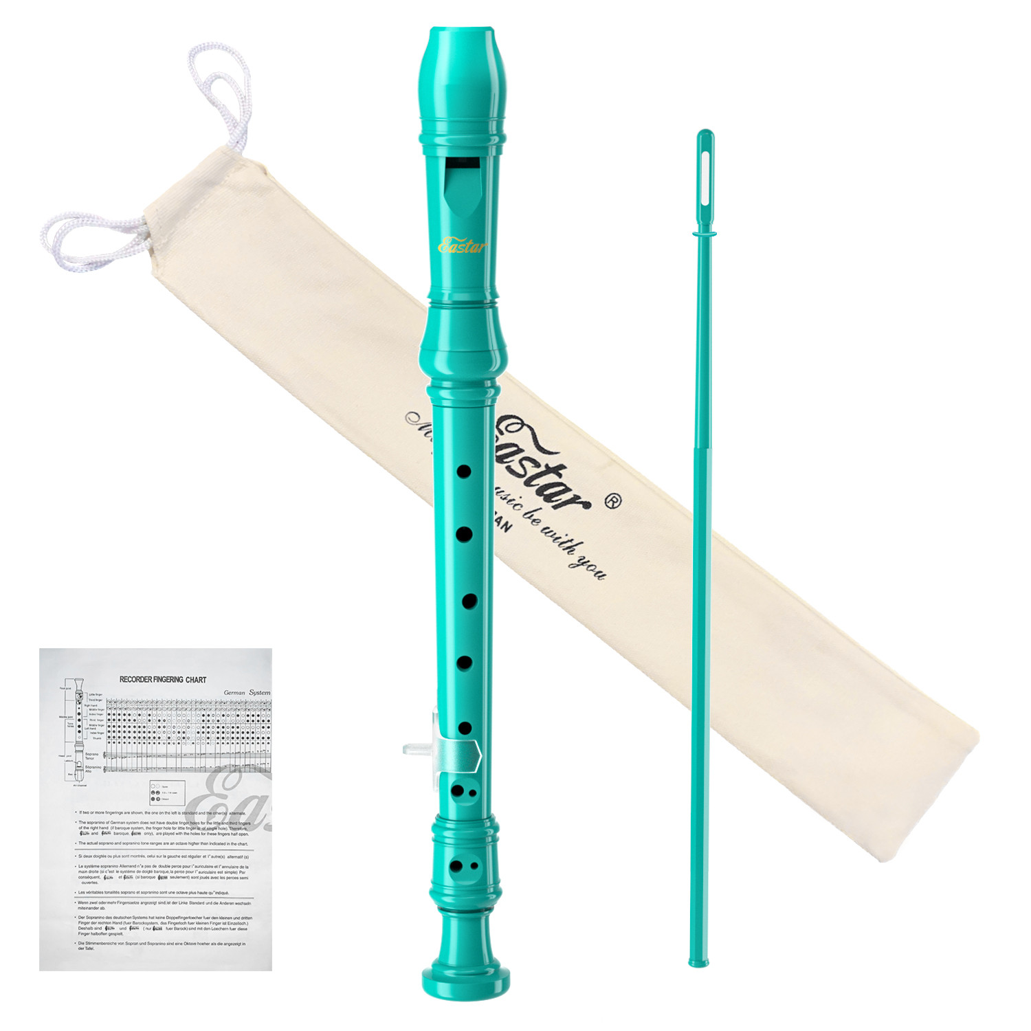 Galerijní obrázek č.5 Sopránové EASTAR ERS-21GSB Soprano Recorder C - Sky Blue