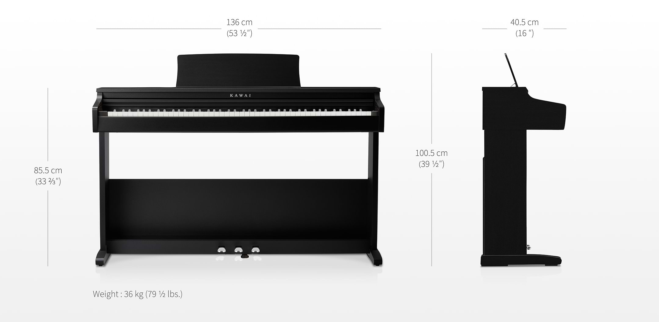 Galerijní obrázek č.9 Digitální piana KAWAI KDP75 W Set - Embossed White