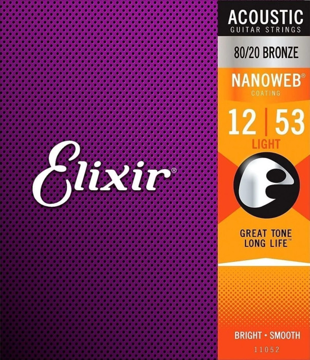 Levně Elixir 80/20 Bronze NANOWEB .012 - .053 - 3 pack