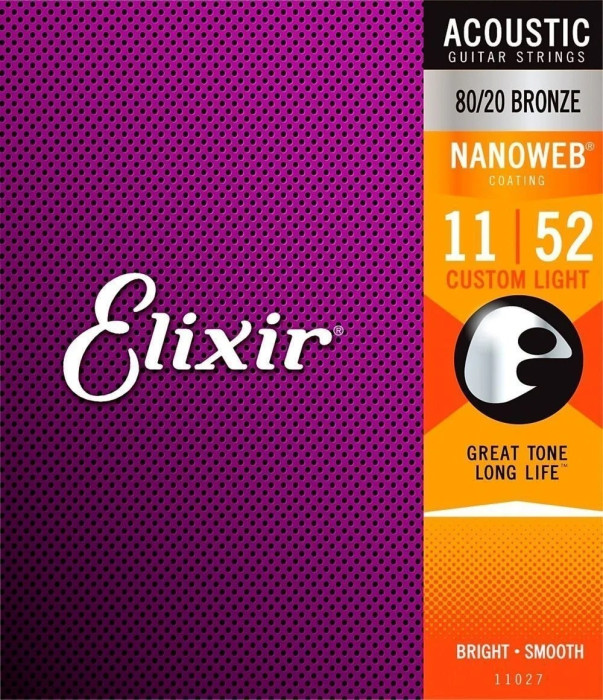 Levně Elixir 80/20 Bronze NANOWEB .011 - .052 - 3 pack