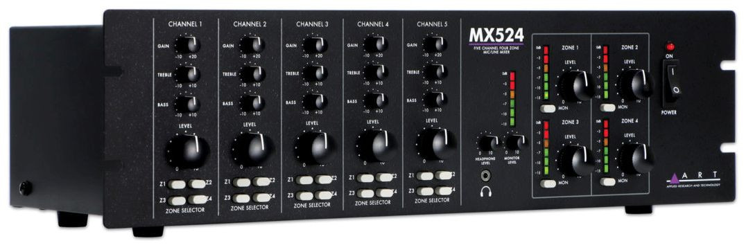 Hlavní obrázek Rackové, zónové a automatické mixážní pulty ART MX524 Five Channel Four Zone Mic/Line Mixer