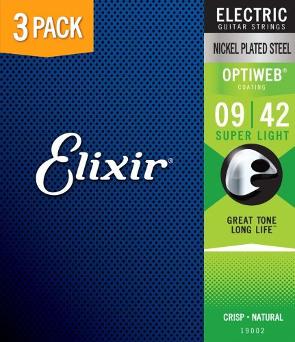 Levně Elixir 16550 Optiweb Super Light (9-42) 3-pack